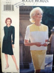 9406 EZ VOGUE LINED SS-LS BUTTON TOP,SKIRT LENGTHS PATTERN 8-18